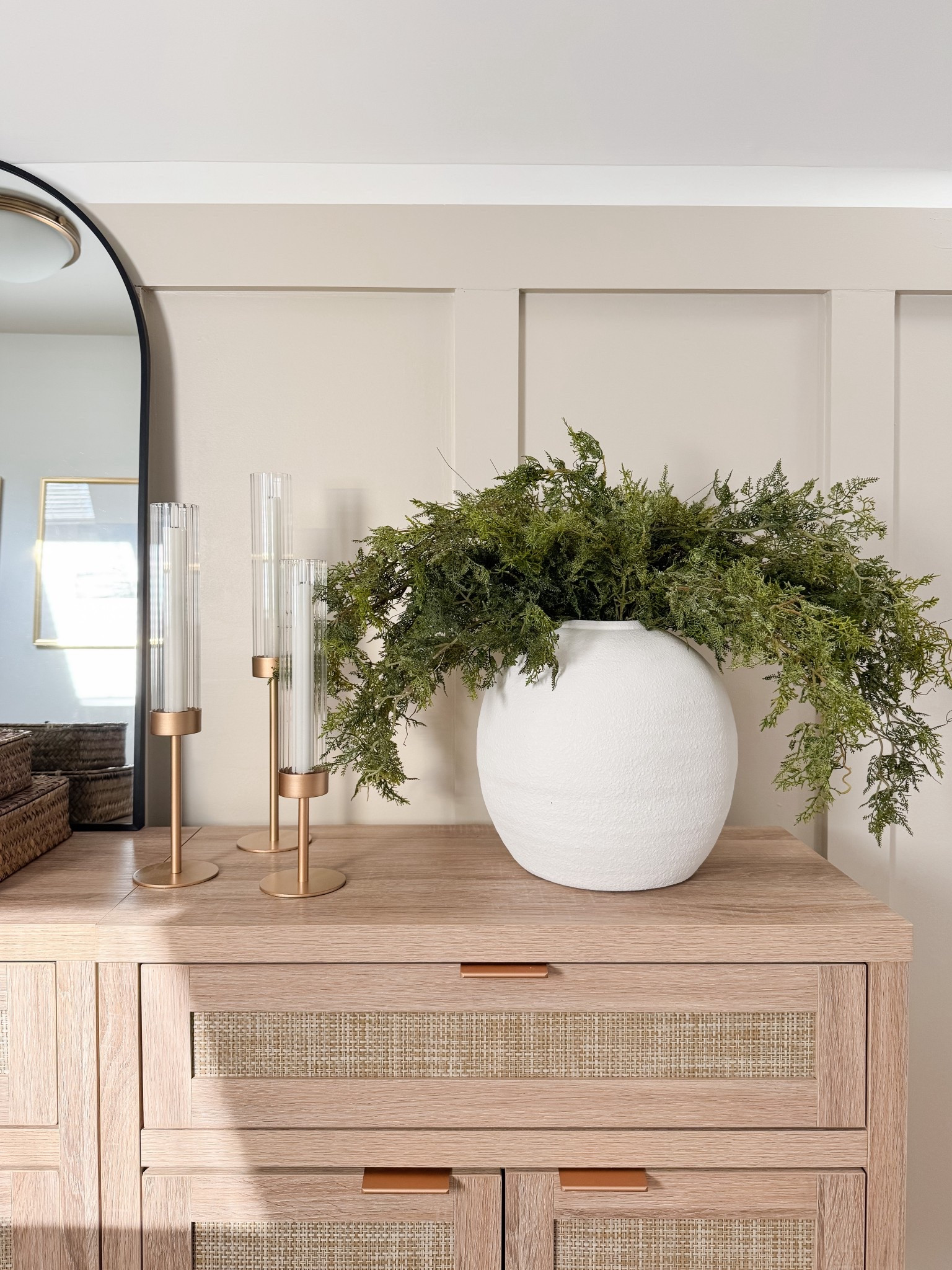 This woven sideboard adds storage and texture while elevating the entire space. coastal storage furniture, sideboard buffet, woven furniture, neutral home decor, coastal interiors, timeless furniture, home organization, living room styling, sherricalnanhome

#LTKHome