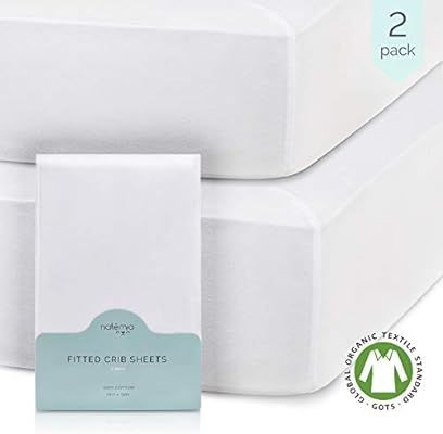 Natemia Fitted Crib Sheets - 100% Organic Turkish Cotton - Pack of 2-28 X 52 for Standard Crib an... | Amazon (US)