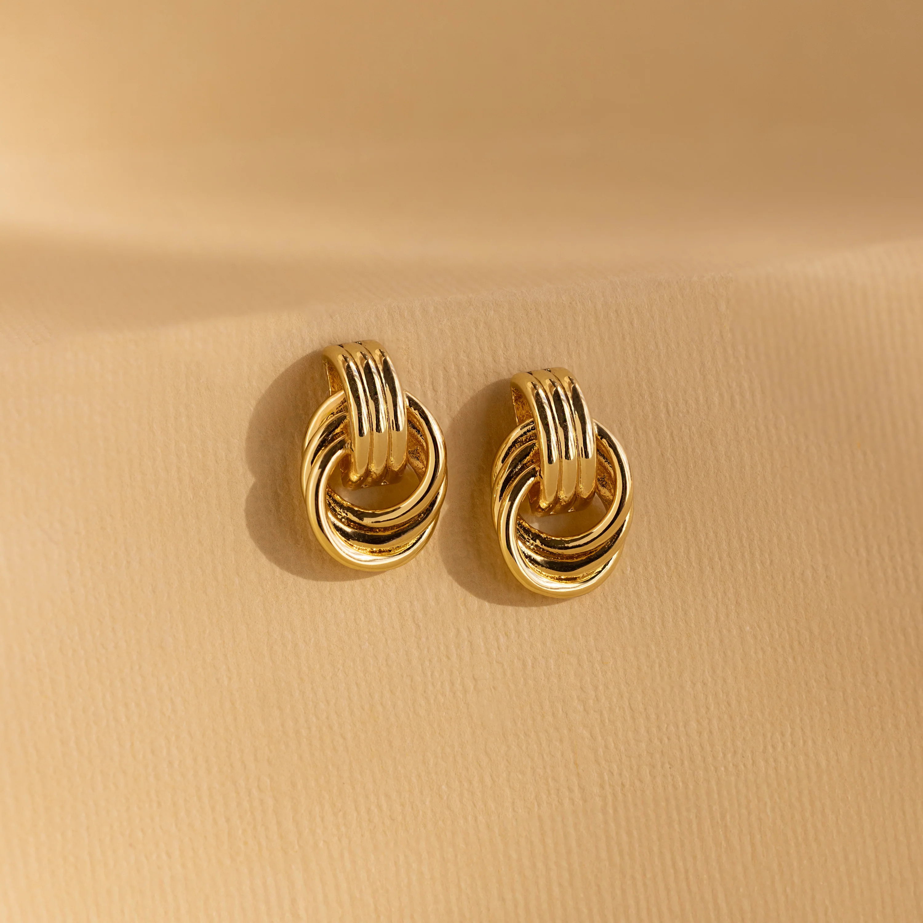 Mini Triple Knot Stud Earrings in 18K Gold | Caitlyn Minimalist | Caitlyn Minimalist