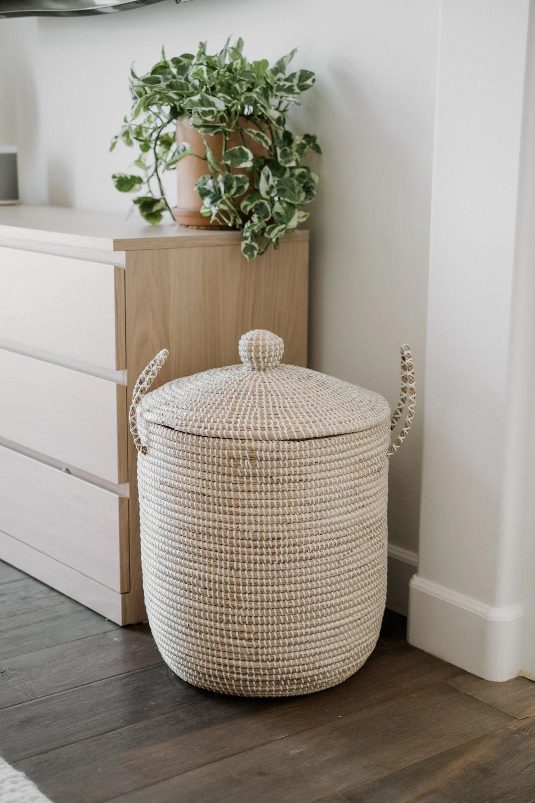 20% Off! Paris Lidded Laundry Hamper- Wicker Storage Basket, Storage Bin, Organization, Woven Bas... | Etsy (US)