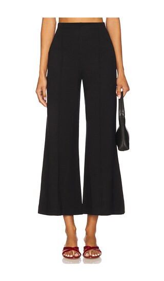 Ponte Knit Wide Cropped Leg Pant in Black | Revolve Clothing (Global)