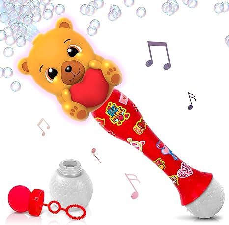 ArtCreativity Light Up Valentine's Day Bubble Wand for Toddlers, Heart Bubble Toy with Lights, Mu... | Amazon (US)
