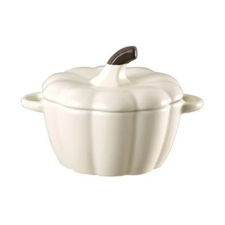 Gnwei Halloween Cute Pumpkin Ceramic Dessert Saucepan with Handle, Mini Pumpkin Bowl Baking Dish, Covered Stockpot Pottery Casserole, Halloween Thanksgiving Decor | Walmart (US)