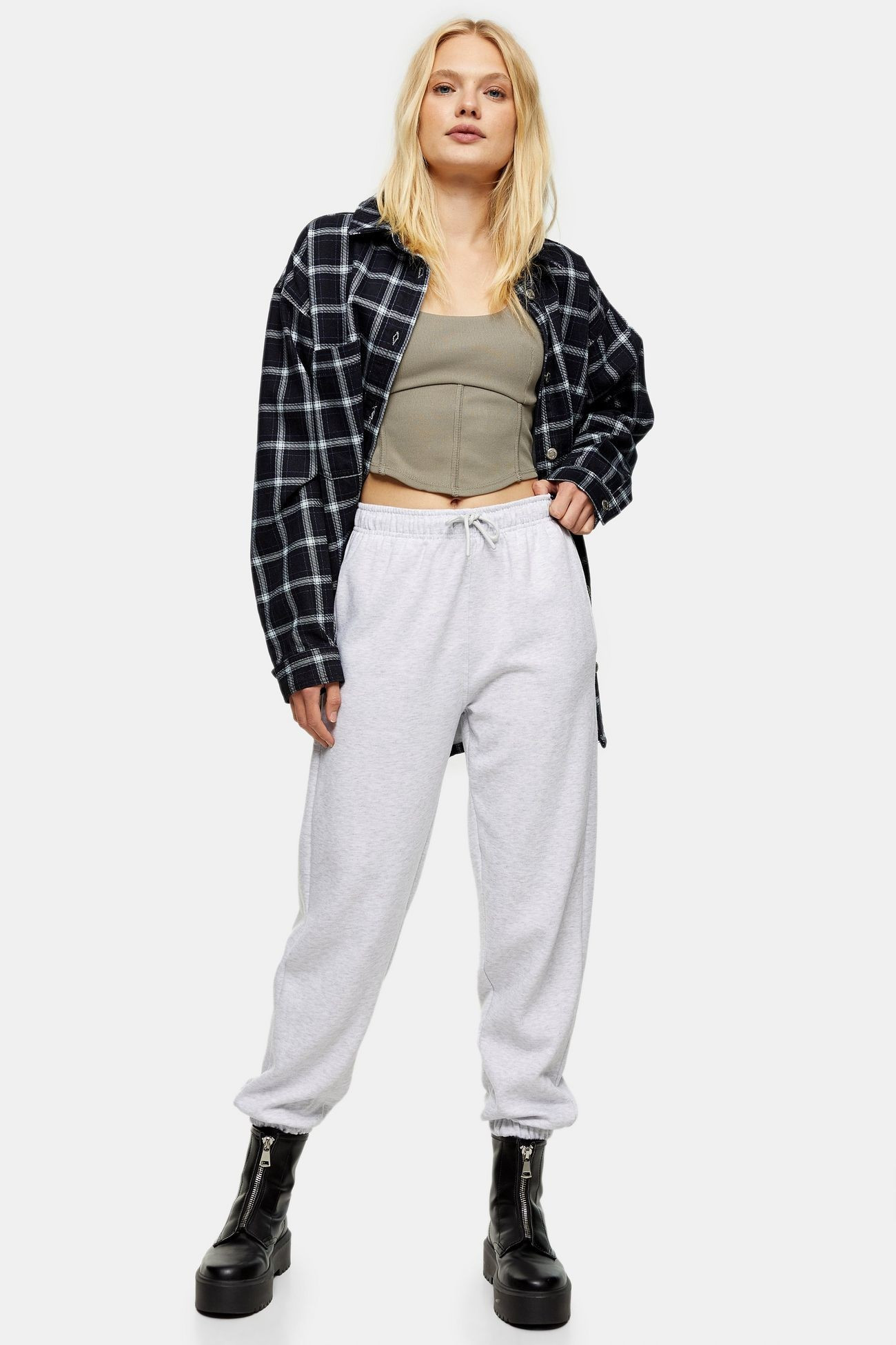 Pale Grey 90s Oversized Joggers | Topshop UK