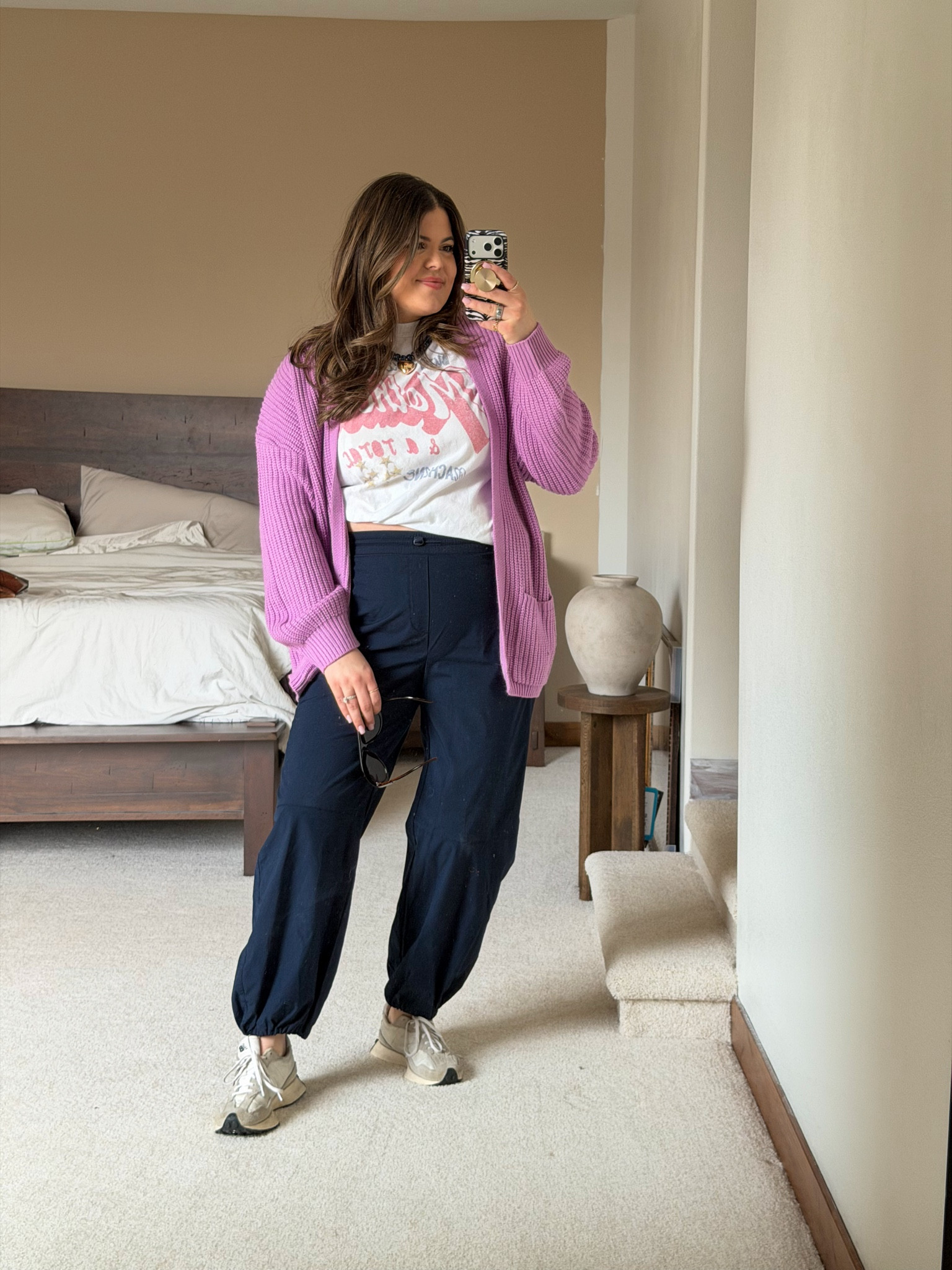 Casual midsize outfit, winter to spring transition. Super mom friendly!

Wearing size large in these joggers from Old Navy, large in the graphic tea and XL in the cardigan

#LTKmomlife #LTKootd #LTKMidsize