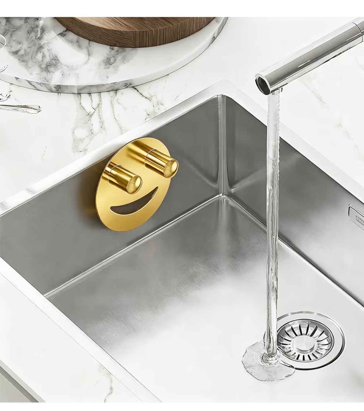 Yoshiky Stainless Steel Smiley Face Sponge Holder, Silver Sink Caddy Organizer Storage with Suction Cup for Kitchen, Kitchen Accessories Decor Scrubber-Gold

#LTKHome #LTKmomlife #LTKdayinmylife