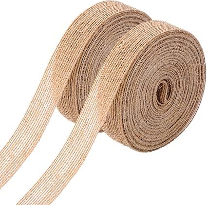 Pangda 2 Rolls Natural Burlap Fabric Ribbon Roll for Wedding Events Party and Home Decor, 10 Mete... | Amazon (US)