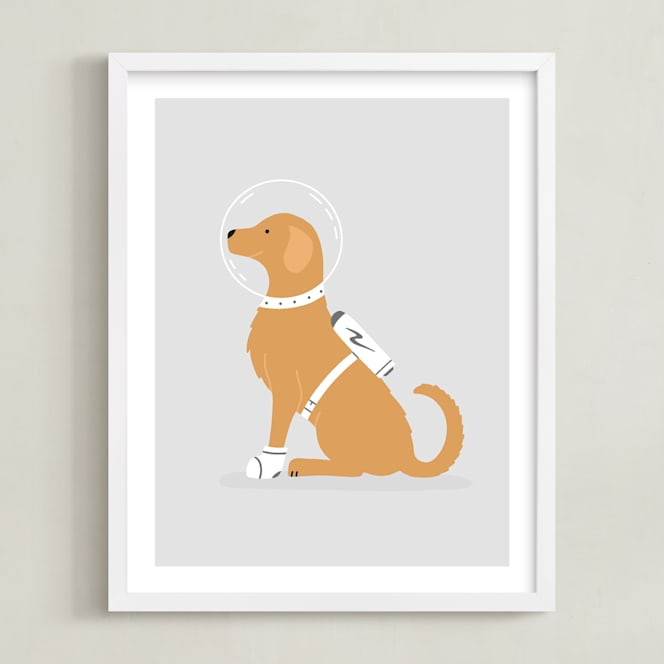 "Astronaut Retriever" - Graphic Limited Edition Art Print by Ashley Presutti Beasley. | Minted