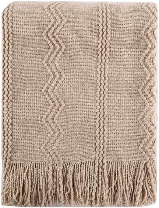 Battilo 100% Acrylic Knit Throw Classic Knitted Throw Blankets for Couch Chair Sofa, 50 x 60 Inch... | Amazon (US)