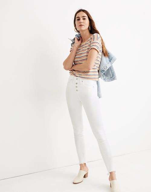 Petite 10" High-Rise Skinny Jeans in Pure White: Step-Hem Edition | Madewell