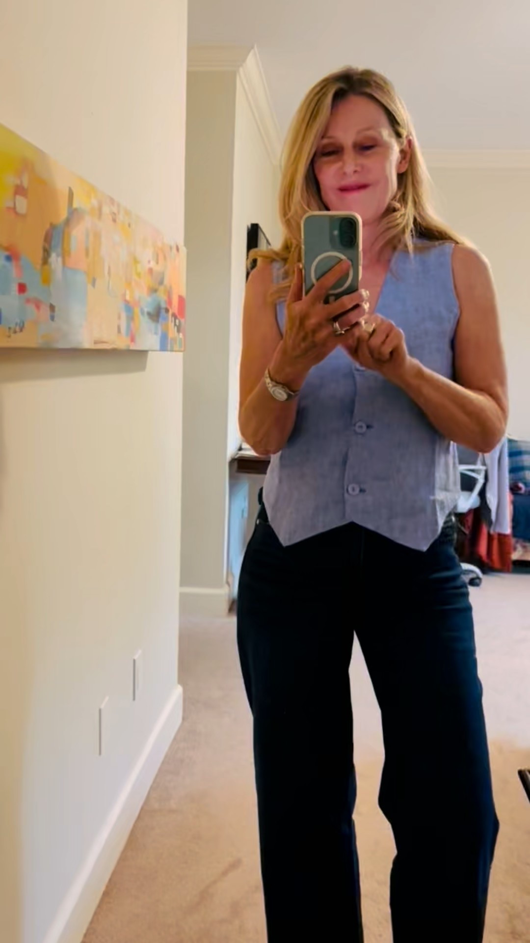 A cute linen vest that’s under $50! 

I sized down so it didn’t gape where to closes at my chest. I would size up to wear it over a shirt. 


#LTKStyleTip #LTKOver40 #LTKFindsUnder50
