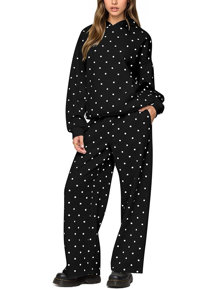 Polka Dot Hoodie and Sweatpants Set for Women | Amazon (US)