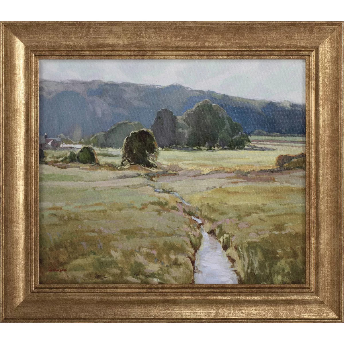 16" x 14" Summer Pasture Framed Wall Art Brass - Threshold™ designed with Studio McGee | Target