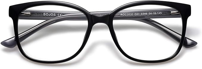SOJOS Clear Blue Light Glasses Computer Glasses Embossed Temple ROCOCO SJ5099 | Amazon (US)