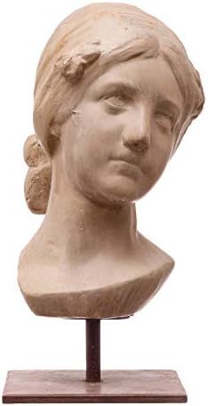 Creative Co-Op Resin Vintage Reproduction Female Bust with Iron Base, Distressed Finish Decor, Natur | Amazon (US)