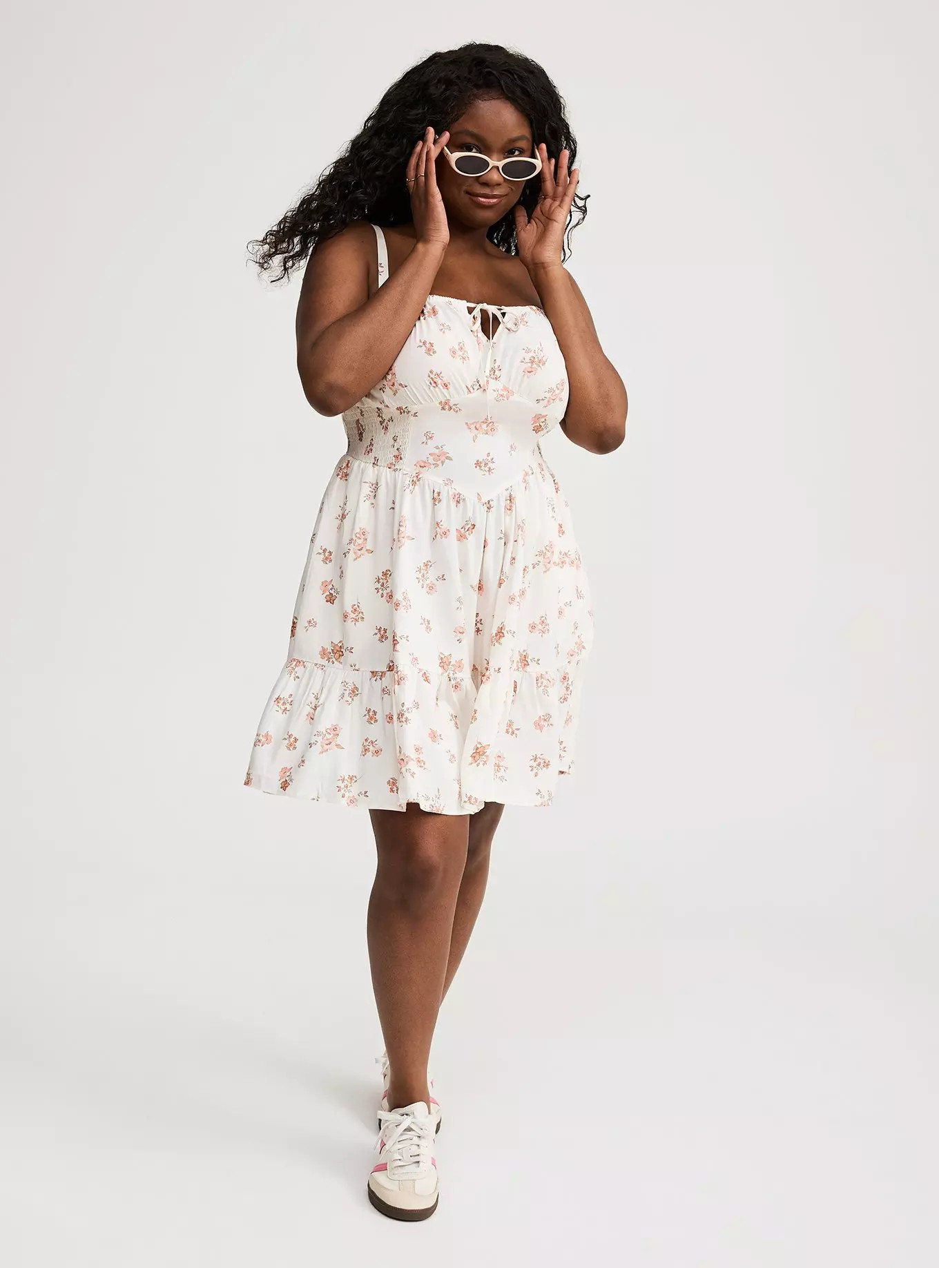 Challis Smocked Mini Dress | Torrid (US & Canada)