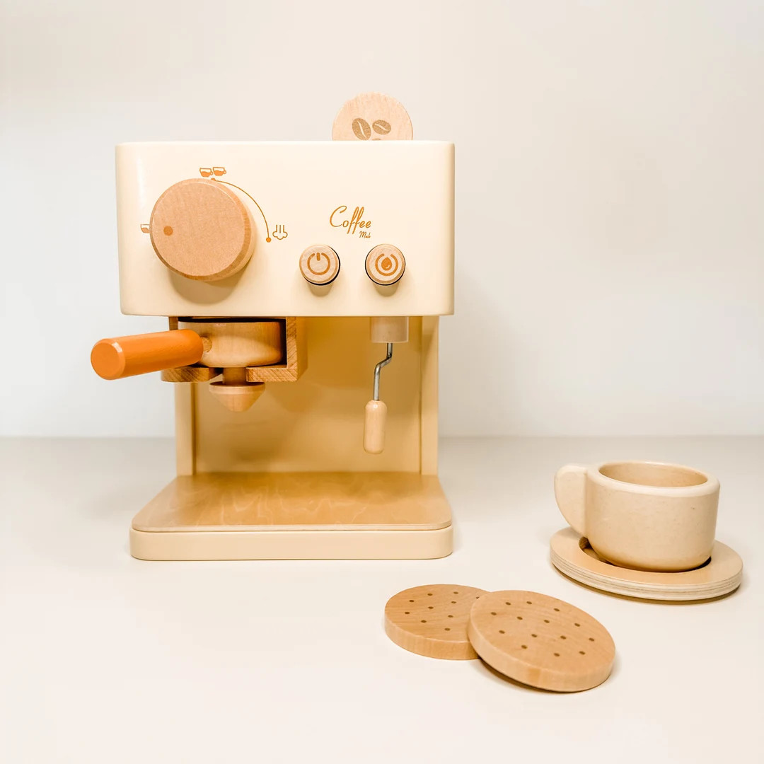 Espresso Maker Wooden Play Kitchen Kids Toy - Etsy | Etsy (US)