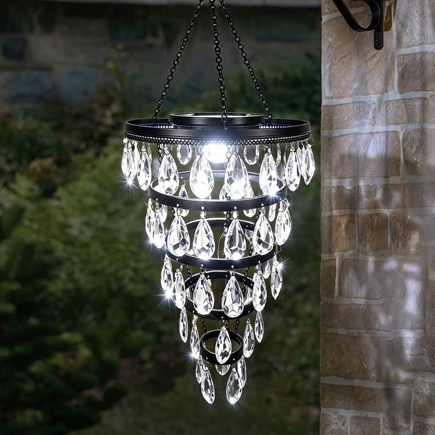 SUNNYPARK Hanging Solar Chandelier Light Outdoor Waterproof | Amazon (US)