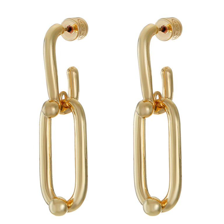 Scoop Women's 14K Gold Flash-Plated Link Earrings | Walmart (US)