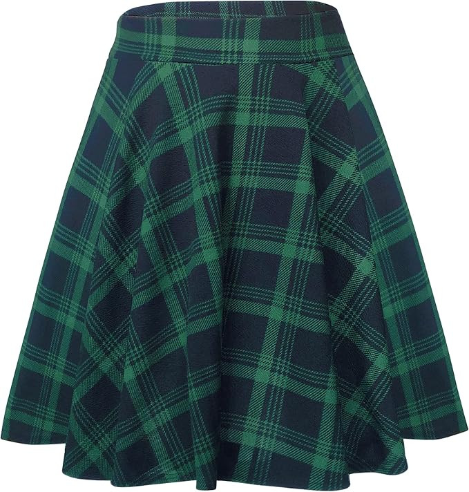 Urban CoCo Women's Basic Midi Skirt Versatile Stretchy Flared Casual High Waisted Skirt | Amazon (US)