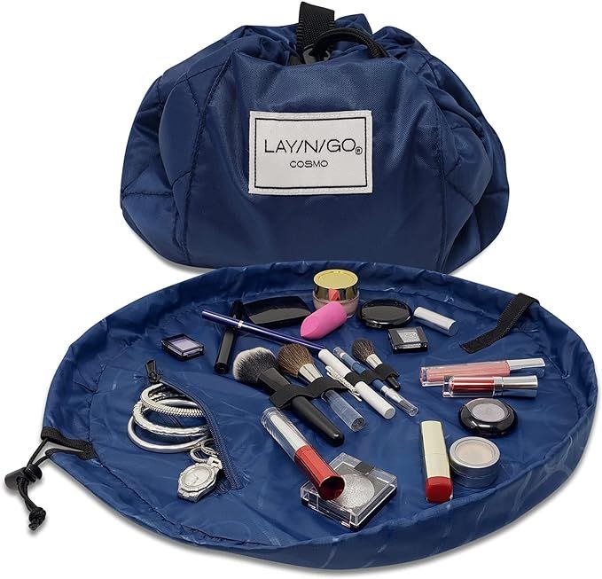 Lay-n-Go Cosmo Drawstring Cosmetic & Makeup Bag Organizer, Toiletry Bag for Travel, Gifts, and Da... | Amazon (US)