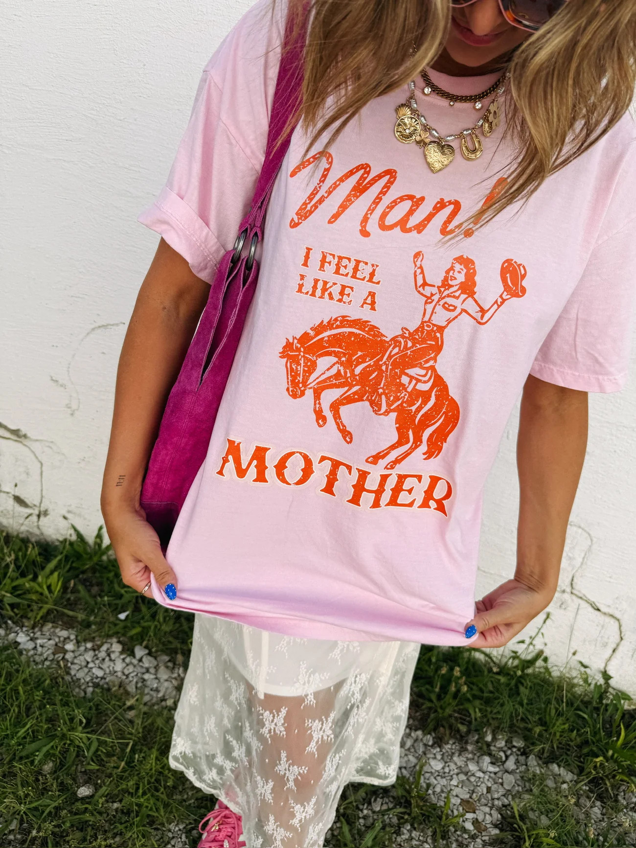 ETTA OG | man i feel like a mother graphic tee - light pink | Etta+East