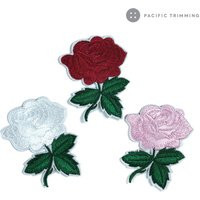 Rose Embroidered Iron On Patches Multiple Colors | Etsy (US)