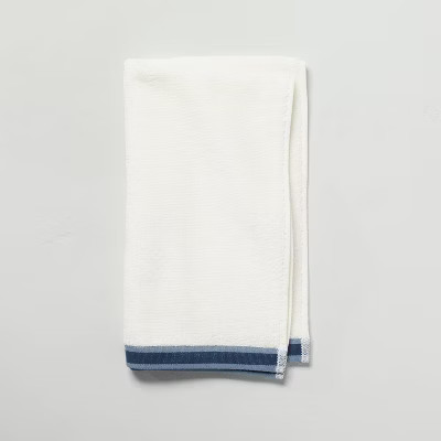 Accent Stripe Bath Linens Sour Cream/Blue - Hearth & Hand™ with Magnolia | Target