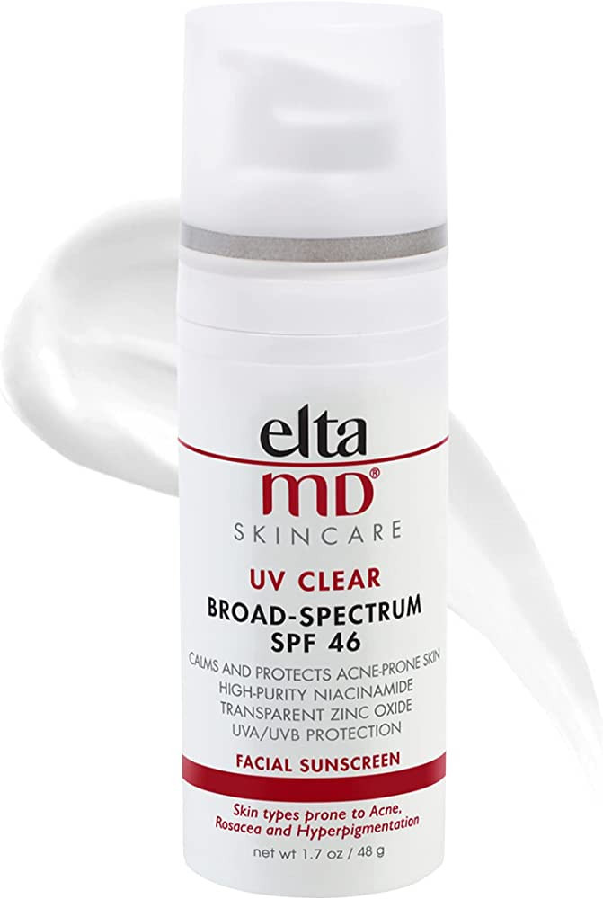 EltaMD UV Clear Face Sunscreen, SPF 46 Oil Free Sunscreen with Zinc Oxide, Protects and Calms Sen... | Amazon (US)