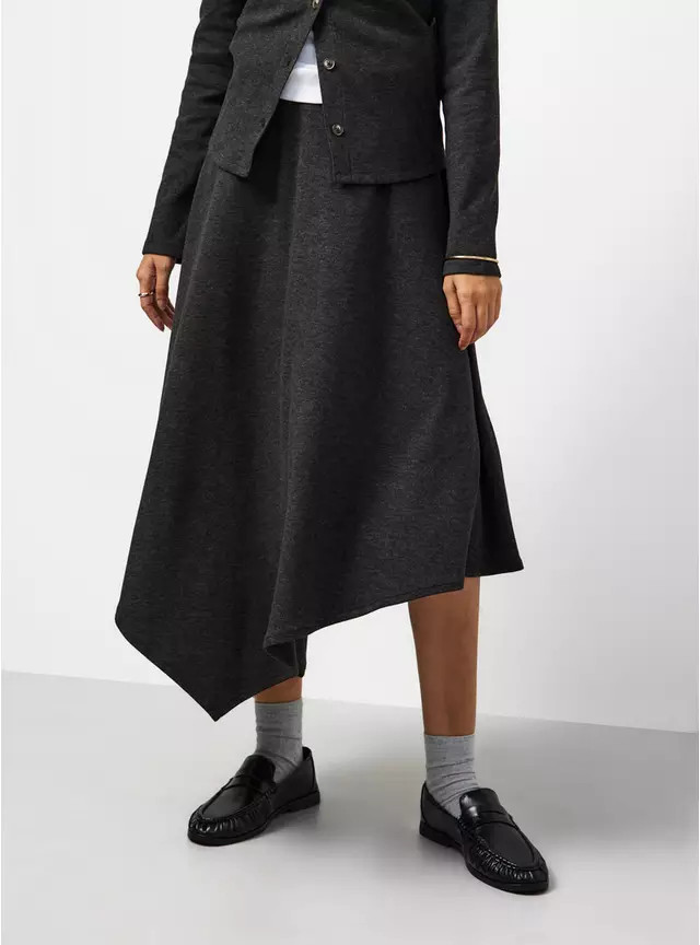 Buy Charcoal Soft Touch Asymmetric Hem Skirt 16 | Skirts | Tu | Tu Clothing
