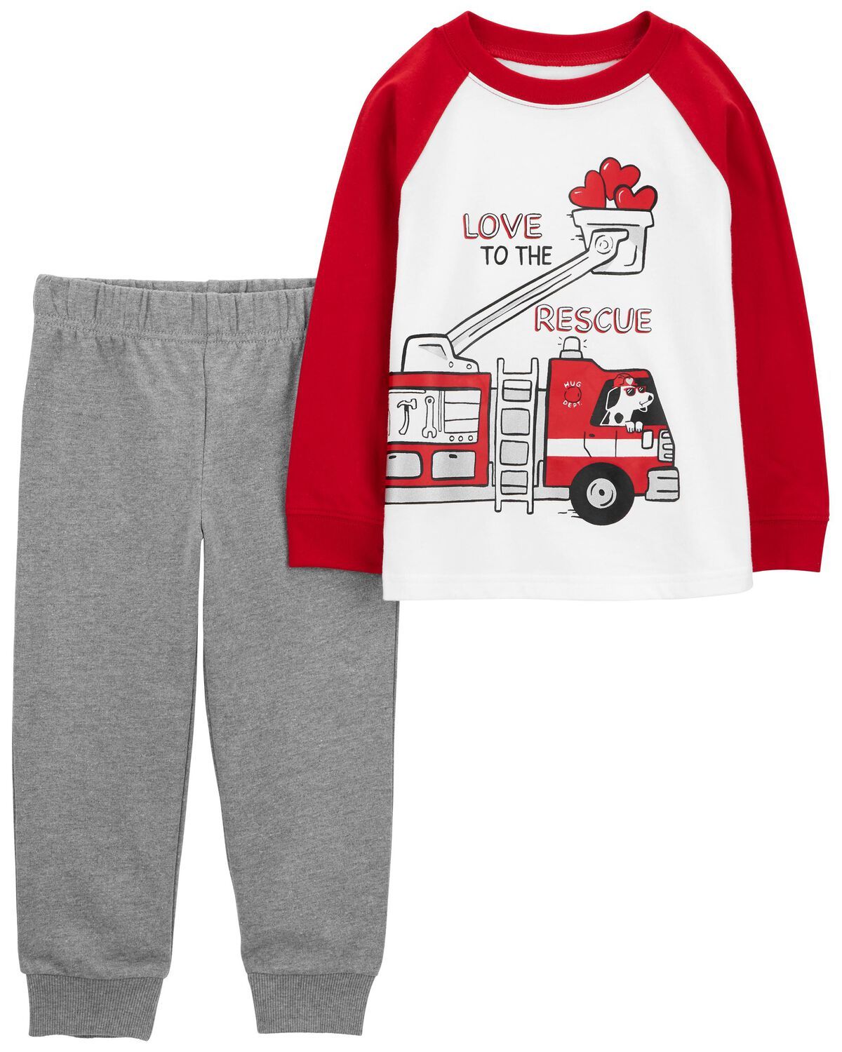 Red Baby 2-Piece Valentine's Day Fire Truck Top and Pants Set | carters.com | Carter's