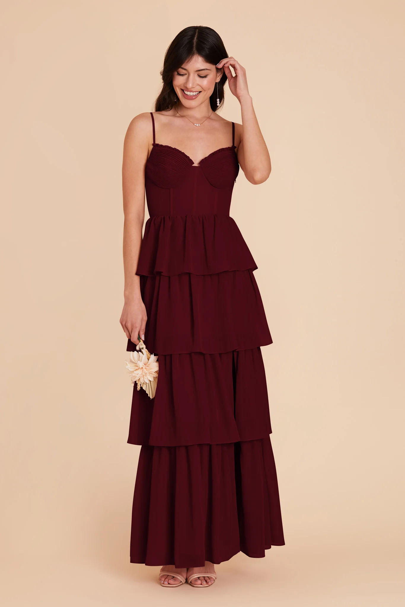 Lola Chiffon Dress - Cabernet | Birdy Grey