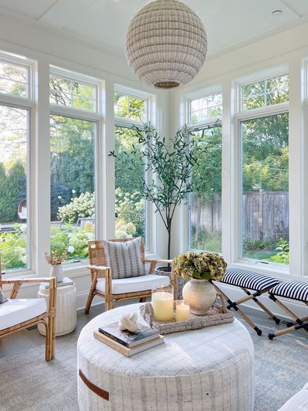 Love these rattan chairs paired with my favorite coffee table ottoman! Makes the perfect combo for my neutral sunroom! 🤍 Also this is the 7 foot faux olive tree and small size tray!

(4/19)

#LTKhome #LTKstyletip