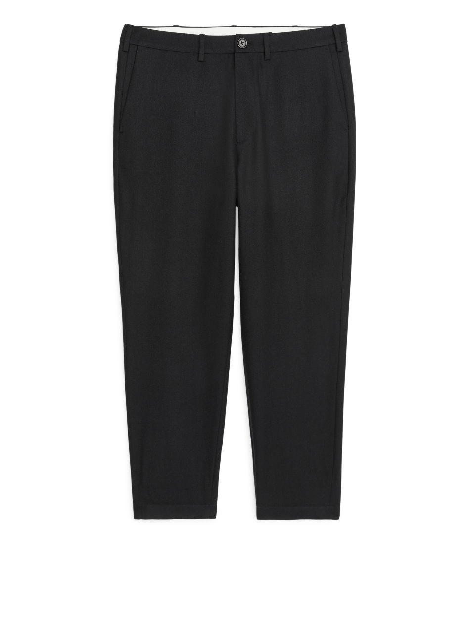 Regular Trousers Washed Wool - Black | ARKET (US&UK)
