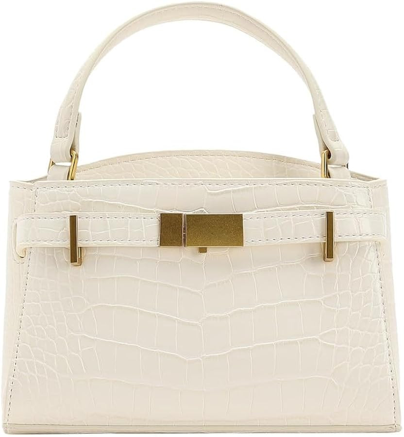 URBAN REVIVO Women's 2026 Spring Crocodile Embossed Leather Metal | Amazon (US)