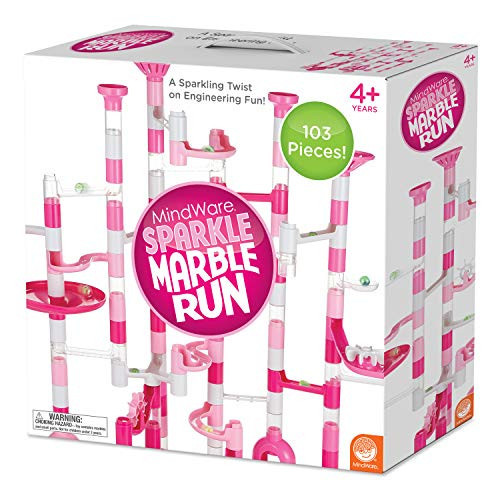 MindWare Pink Sparkle Marble Run Set with 103 Pieces | Amazon (US)