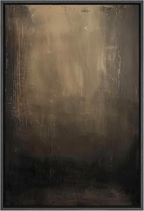 SIGNFORD Framed Canvas Print Wall Art Dark Abstract Moody Minimalist Illustrations Modern Art Dec... | Amazon (US)