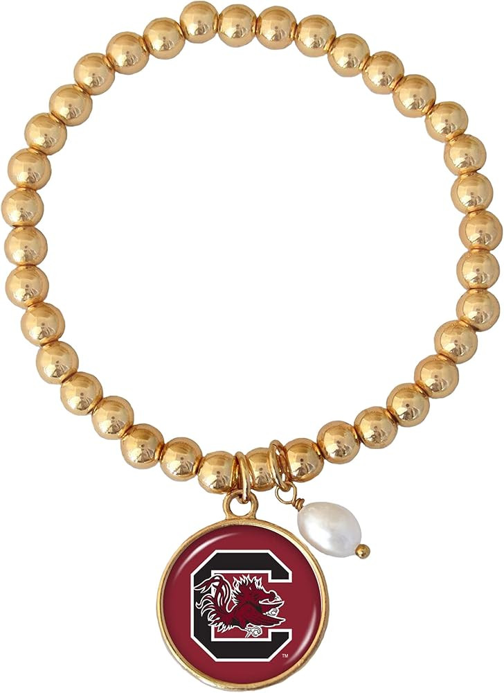 South Carolina Gamecocks Diana Gold and Pearl Stretch Bead Bracelet Jewelry USC | Amazon (US)