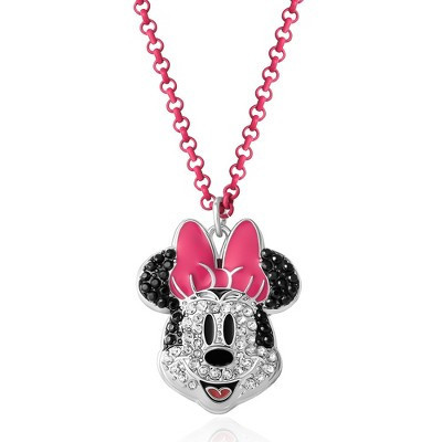 Disney Minnie Mouse Pave Pink Necklace | Target