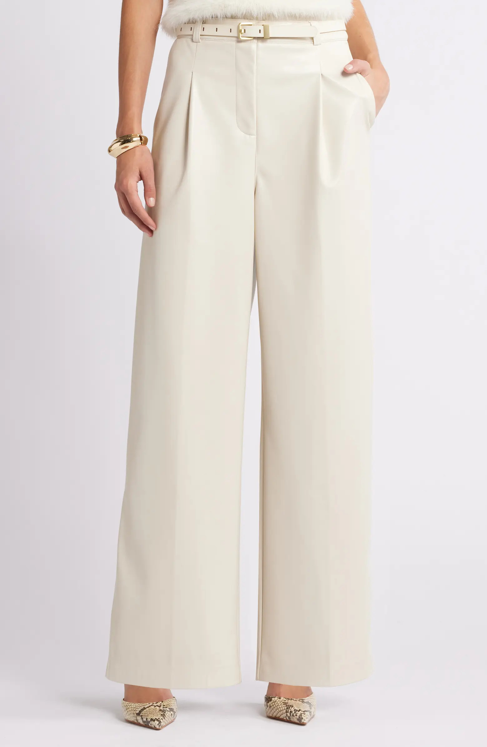 Faux Leather Wide Leg Pants | Nordstrom