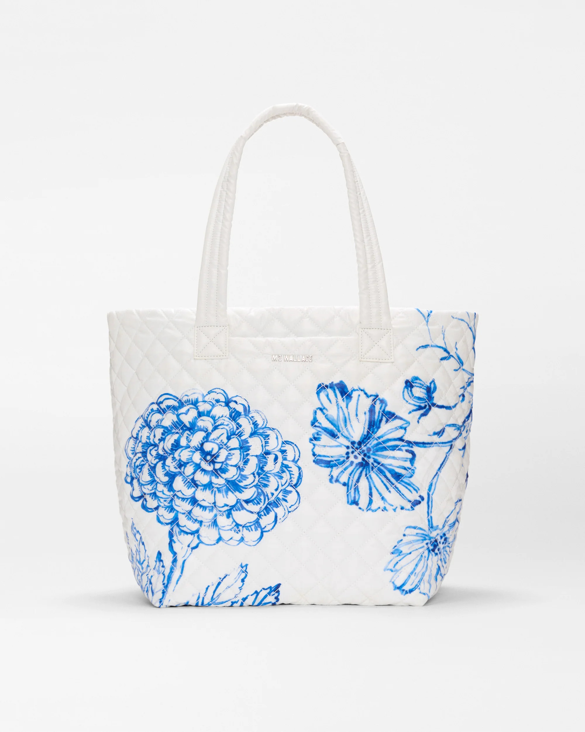 MZ Wallace Porcelain Blue/Floral Medium Metro Tote Deluxe – Tote | MZ Wallace | MZ Wallace