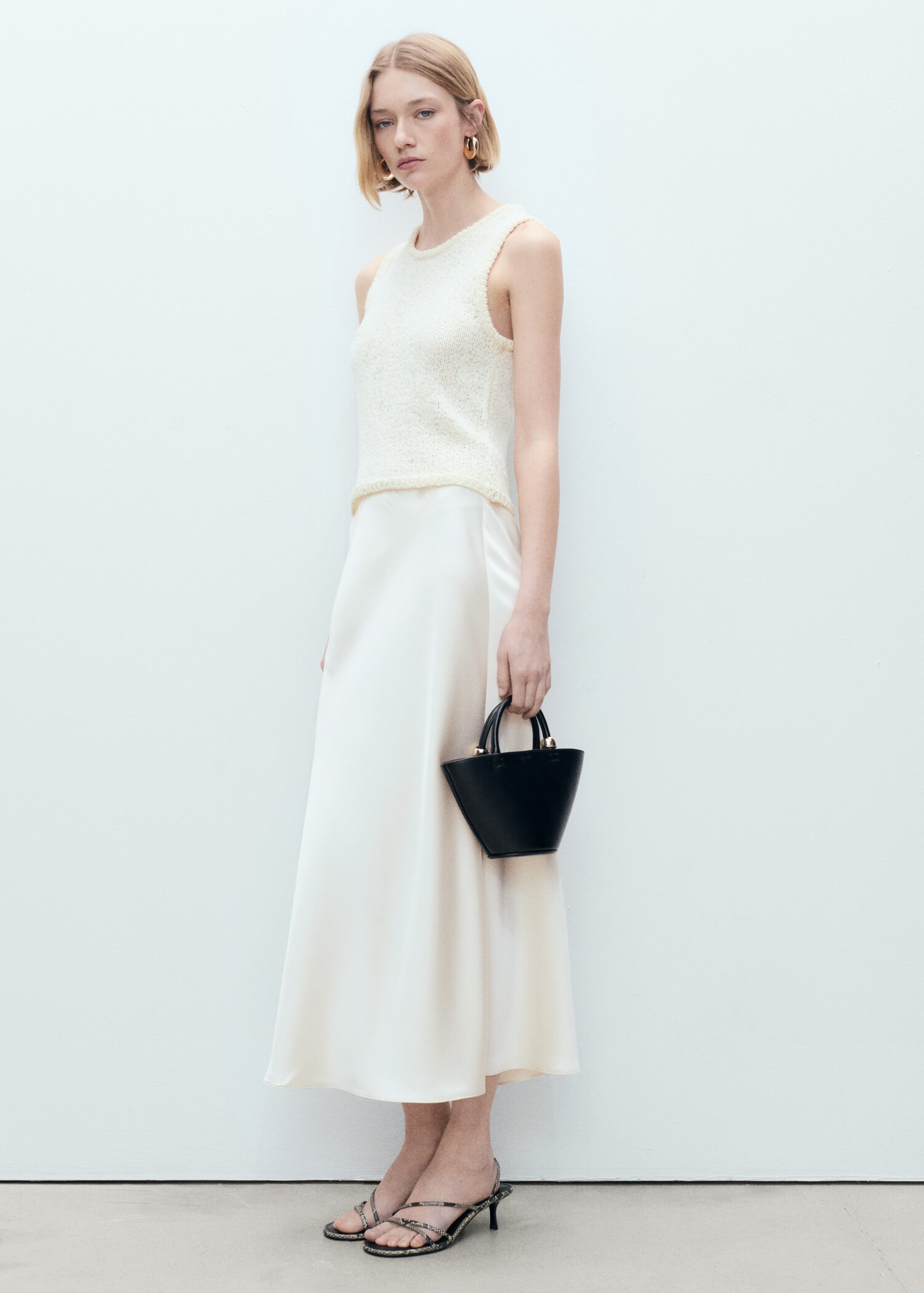 Midi satin skirt - Women | MANGO United Kingdom | MANGO (UK)
