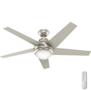Indio 52 in. Indoor Matte Nickel Ceiling Fan with Light and Remote Control | The Home Depot