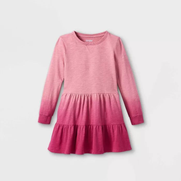 Girls' Long Sleeve Dip Dye Knit Dress - Cat & Jack™ | Target
