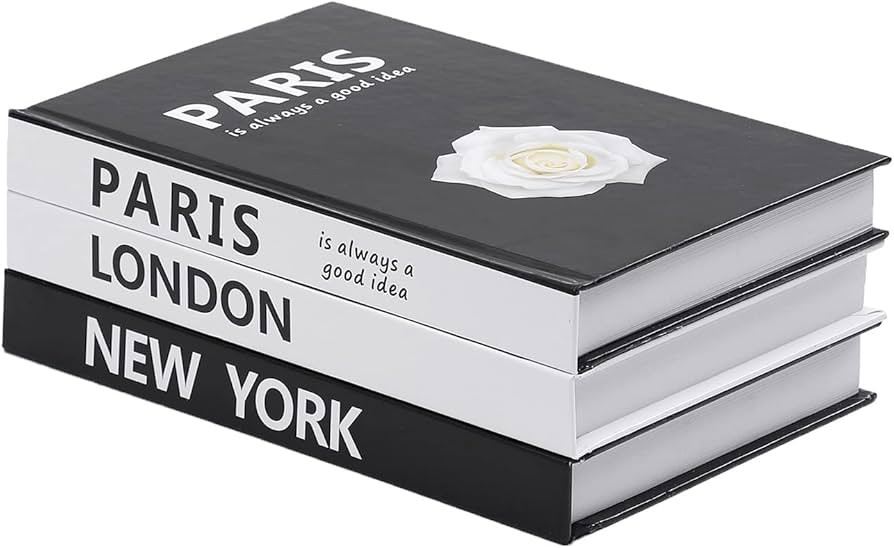 FERAHI Decorative Books for Home Decor, 3 Pcs Coffee Table Books Decor, Faux Books for Decoration... | Amazon (US)