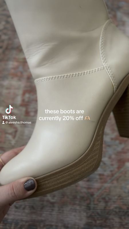 These white platform boots are currently 20% off! 

#LTKHolidaySale #LTKsalealert #LTKfindsunder50