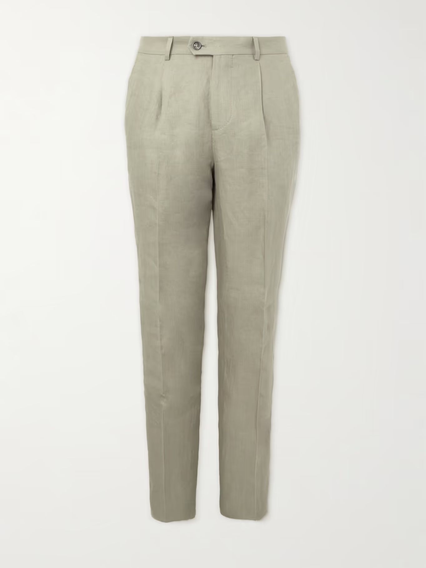 Straight-Leg Pleated Herringbone Linen Suit Trousers | Mr Porter (UK)