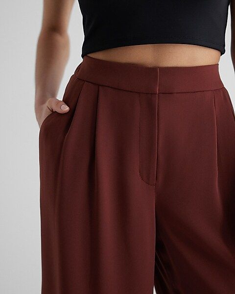 Stylist Super High Waisted Pleated Wide Leg Pant | Express