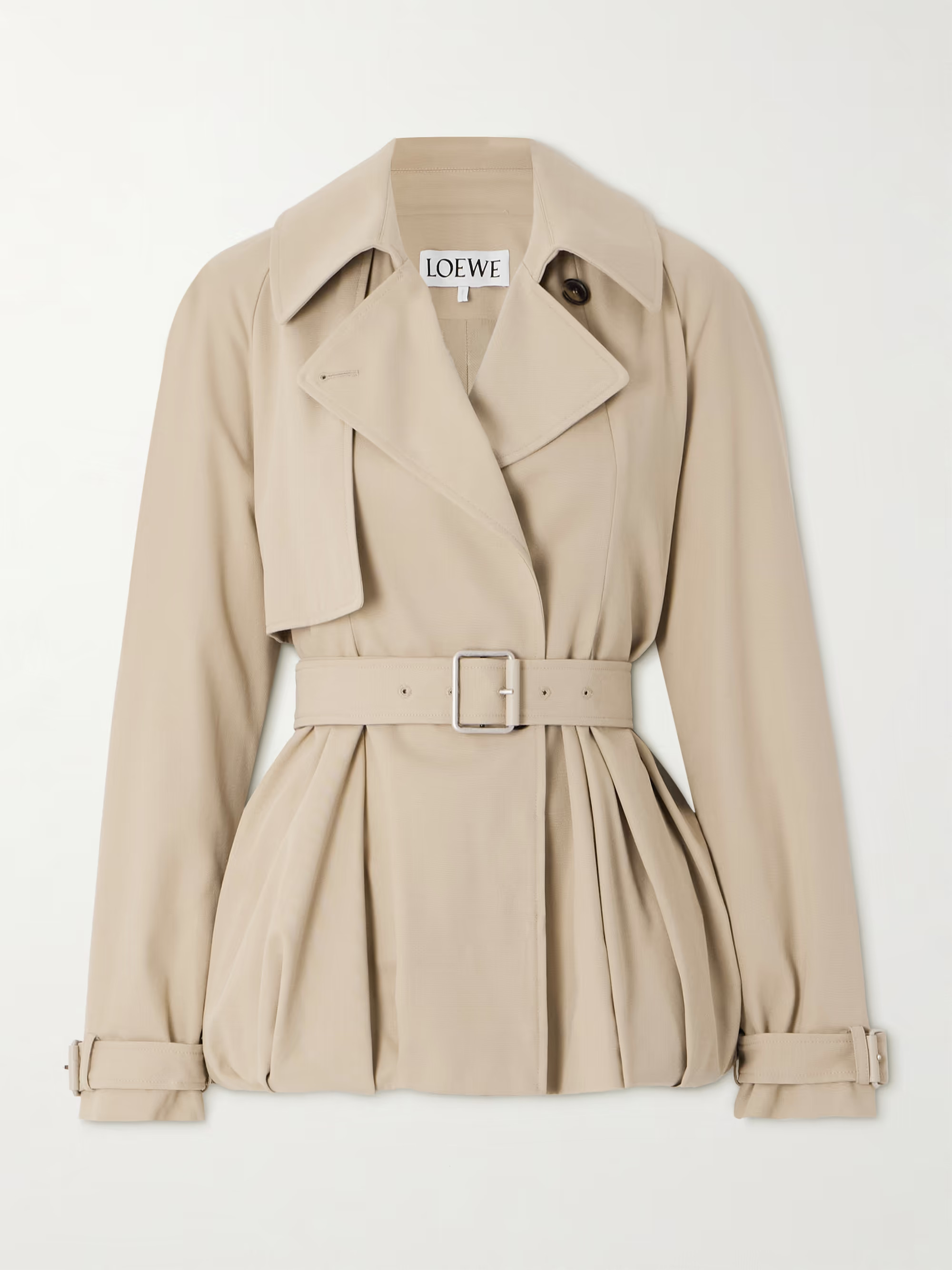 Double-breasted pleated cotton-twill jacket | NET-A-PORTER (UK & EU)