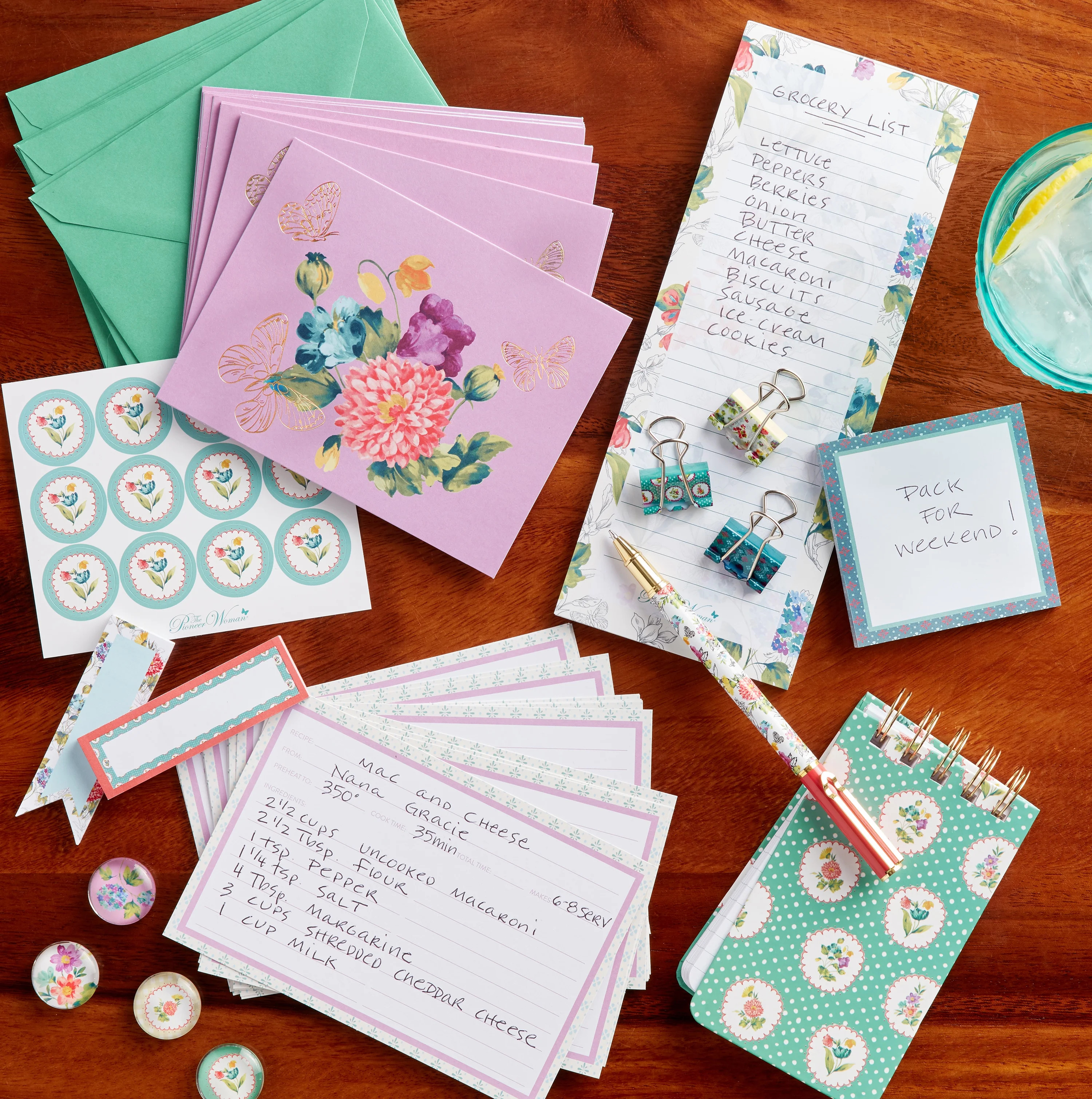 The Pioneer Woman Blooming Bouquet 59-Piece Stationery Set | Walmart (US)